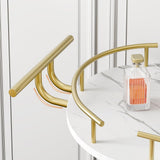 CABIHOME Gold 3-Tier Rotating Bar Cart with Wheels, Modern Serving Cart for Kitchen, Living Room, Dining Room