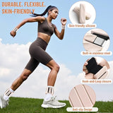 INDEPANDIA Wrist & Ankle Weights for Women and Men, 2lbs Pair Adjustable Silicone Weighted Bangles for Arm & Leg Workouts, Blush Beige