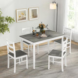 Compact Wooden Dining Table and Chairs Set for Kitchen, Dining Room