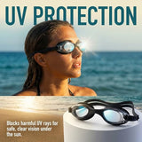 YEBINGLING Swim Goggles with Anti-Fog, Anti-UV Lenses, No Leaking, Clear Vision for Adults Men Women Youth (black)
