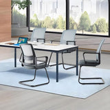 CLATINA Office Guest Chair with Adjustable Lumbar Support and Mesh Back Computer Chairs with Sled Base Desk Chair no Wheels