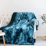 NEWCOSPLAY Super Soft Faux Fur Blanket Twin Size Dark Blue Sherpa Fuzzy Plush Warm Blanket for Sofa Bed (Dark Blue, Twin(60"x80"))