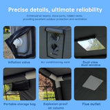 8㎡ Luxury Inflatable Camping Tent for 3–8 People, Dark Gray Tech-Cotton Fabric, 4-Season Family Inflatable House with Chimney Port and Transparent Skylight