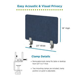 Desk Divider; Sound Proof Dividers - Privacy Shields for Student Desks and Desk Privacy Panels (Dark Blue, 23" W x 18”H) VaRoom