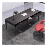 zhongxlla Standing Desk, Solid Wood Writing Desk Smoky Color, Modern Home Office Table for Workspace