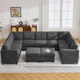 127'' Oversized U Shaped Modular Sofa, Sectional Couches with Storage for Living Room