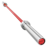 RitFit Elite 6.6ft Olympic Barbell, Robust 33lb Barbell for Weightlifting and Powerlifting, Superior Olympic Bar with Exceptional 900lbs Load Capacity, Weight Bar for 2” Standard Plates Sliver/Red