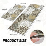Kitchen Mats for Floor 2PCS Cushioned Anti Fatigue Kitchen Mats Waterproof Non Slip Kitchen Mat Rug Set Comfort Foam Standing Mat for Sink, Laundry, Office,17.3" x 28" + 17.3" x 47", Brown White