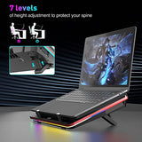 Powerful Turbo-Fan (5000 RPM) RGB Laptop Cooling Pad with Infinitely Variable Speed