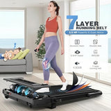 Treadmill with Desk Workstation & Adjustable Height, 450 LBS Weight Capacity, Folding Treadmill with 15% Incline, Bluetooth Speaker & App
