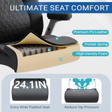 Furmax Heavy Duty Office Chair 500lbs, Big and Tall Gaming Chair with Adjustable Lumbar Support, Ergonomic High Back Computer Chair