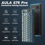 Wireless Mechanical Keyboard with Screen&Knob, Tri-Mode Hot Swappable Gaming Keyboard 75%, Pre-lubed Switches