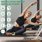 INDEPANDIA Wrist & Ankle Weights for Women and Men, 4lbs Pair Adjustable Silicone Weighted Bangles for Arm & Leg Workouts, Gradient Green
