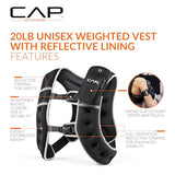 CAP 20LB Weighted Vest Purple – Unisex Workout Vest with Reflective Stripes, Phone Pouch, and Adjustable Fit for Walking, Running, Cardio, Strength Training