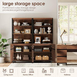 WAMPAT 4 PCS Modern 72" Tall Bookshelf with Metal Base and Adjustable Shelves, Library Bookcase