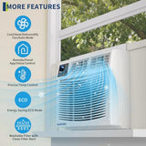 Garvee 8000 BTU Window Air Conditioner with Heat, Window Mounted AC Unit and Heater Combo with Dehumidifier & Fan for Apartment, Living Room, Bedroom, Rooms Up to 350 Sq. ft, APP & Remote Control