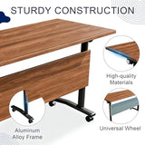 Conference Table, Folding Conference Table with Wheels, Flip Top Mobile Meeting Table for 2-16 Person,