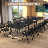Folding Conference Table, 6 Pack Foldable Rolling Conference Room Tables