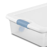 Sterilite 4-Pack 56 Quart Wheeled Latching Box, Underbed Clear Plastic Storage Organizer - Under Bed Rolling Container Bin with Lid and Wheels for Home or Dorm Bedrooms and Closets