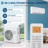 28000 BTU 2 Zone Mini Split Heat Pump, 20 SEER2 9000+12000 BTU Ductless AC with WiFi, Alexa App Control for Bedroom Living Room Garage Office