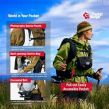 VSGO Pocket Ranger Outdoor Backpack - Expandable, Suitable for Outdoor Activities, with 24 Attachment Points (Black, 35-42L)