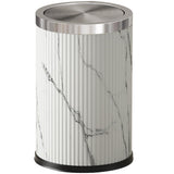 LEASYLIFE 2.4Gal Small Bathroom Trash Can with Swing Lid,Metal and Leather