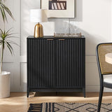 mopio Brooklyn Fluted Storage Cabinet, Modular Accent Buffet Sideboard with Adjustable Shelf