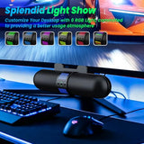 Computer Speaker, Bluetooth 5.3/Wired USB A/C Connection, 6 RGB Light Modes