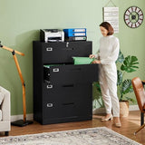 Letaya File Cabinets,4 Drawer Metal Lateral Filing Organization Storage Cabinets with Lock
