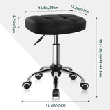 Black Minimalist Swivel Stool with Wheel Perfect for Work SPA Shop Massage Height-Adjustable and Cost-Effective Rolling Stool Chair with Square Seat