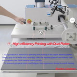16x24 Pneumatic Sliding Dual Platen Heat Press with Adjustable Infrared Positioning & Up-Sliding Function