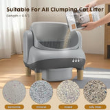 GTPLAYER Smart Cat Litter Box, Open-Top Self Cleaning Cat Litter Box with App Control, Safety Sensors, Large Capacity Waste Bin, Easy Maintenance, Automatic Litter Box for Multi-Cat Homes,Grey