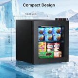 Electactic Mini Upright Freezer, 1.2 Cu.ft Compact Freezer with Glass Door Display, 7 Adjustable Temperature Settings (-10°F to -18°F), Quiet & Energy-Efficient, Black