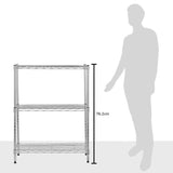 Amazon Basics 3-Shelf Adjustable Heavy Duty Steel Wire Shelving Rack with Chrome Finish, No-Tool Assembly, 250 lbs per Shelf, 23.2" L x 13.4" W x 30" H