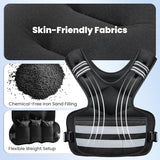 Adjustable Weighted Vest for Women and Men, 11-18lb Rucking Vest with 6 Ironsand Weights, Reflective Stripe and Storage Pocket for Running, Workouts