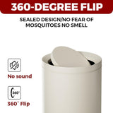 LEASYLIFE 3.1GAL Metal Bathroom Garbage Can with Lid, Modern Garbage Can, Swing Lid,Double Bucket,Small Wastebasket for Bedroom,Living Room,Office,Bank,Hotel