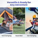 Hazli Matrix AirCell Memory Foam Camping Mattress Pad - Roll Up Mattress for Adults - Portable Cot Sleeping Pad for Camping -Floor Mat or Bed Roll for Car, SUV - Single 75"x30"x3" - Dark Grey