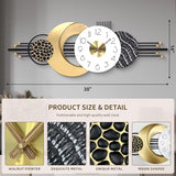 AXAORIRA 38x14 Inch Modern Large Wall Clock, Silent Non-Ticking Decorative Analog Clocks Battery Operated for Living Room, Bedroom, Office, Kitchen, Entryway - Ideal Gift for Home Decor Lovers