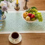 UWWGKK 14x48 Botanical Table Runner Waterproof Floral Vine Boho Tassels