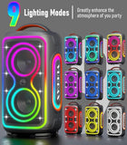 VUOPAX Portable Bluetooth Speaker, 240W Peak Powerful Loud Sound Party Speakers Bluetooth Wireless, Bass Boost,24H Playtime,Fast Charge,RGB Lights,TWS,IP65 Waterproof Outdoor Speaker for Party, Beach