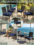 Kimunuk Outdoor Chair Cushion 24 x 24 x 5 Inches Patio Furniture Outdoor Waterproof Seat Cushion, Set of 2, Blue