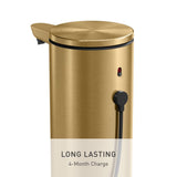 simplehuman 9 oz. Touch-Free Automatic Rechargeable Sensor Pump, Brass Stainless Steel, New