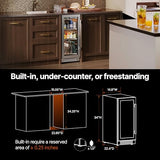Ca'Lefort 15" Beverage Refrigerator - 100 Cans Beverage Cooler Glass Door