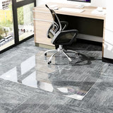 GLSLAND Irregular Tempered Glass Floor Mat - 36" x 48" Office Chair Mat for Carpet Clear Duty Hard, Clear