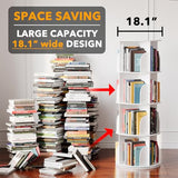 SpaceAid 4 Tier Rotating Bookshelf Tower, Spinning Bookcase Lazy Susan, Revolving 360 Book Shelf Storage Round Carousel