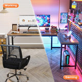 Huuger 63 Inch L Shaped Desk with Power Outlets and USB-C Port, 0.95 Inch Thicker Desktop, Reversible Computer Desk, Rustic Brown