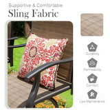 Sophia & William Patio Swivel Bar Stools Set of 6, Bar Height Patio Chair, High Top Patio Chairs, Supports 300 lbs (Brown Fabric)