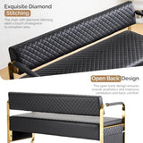 57.5’’ Office Guest Chair upholstered Bench Seating, Reception Furniture for Beauty Salon Barbershop Airport Bank