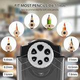 Electric Pencil Sharpener for Classroom, 6 Holes, Cordless & Rechargeable, Super Fast
