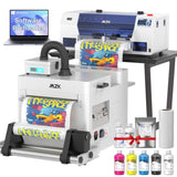 MZK A3 Pro F1080 DTF Printer& Shaker&Laptop&Purifier,2X-Speed VS L1800,24/7 Auto-Maintenance+White Circulation+Printhead Anti-Clog,T-Shirt Printing Machine
